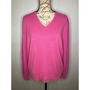 Hawick Knitwear Scotland 100% pure new wool V-neck sweater L